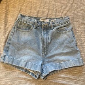 American Apparel Jean High Waisted Cuff Short